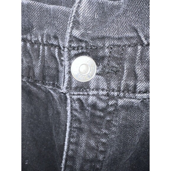 ZARA Jeans Womens XL Black Washed Paper Bag High-Waisted Mom Tapered Leg Retro - Picture 3 of 9